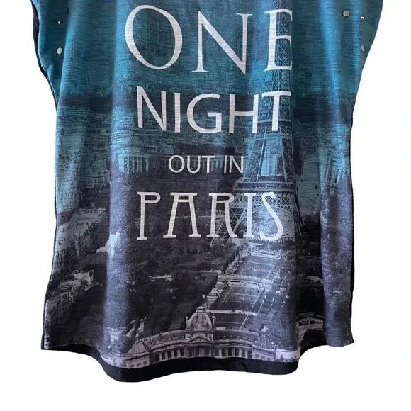 Style & Co Blue Gray Cap Sleeves Tshirt L # 1515 - Picture 4 of 12